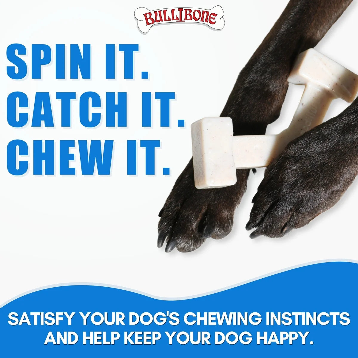 Spin-A-Bone Dog Chew Toy with Bacon Flavor for Dental Health