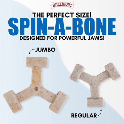 Spin-A-Bone Dog Chew Toy with Bacon Flavor for Dental Health